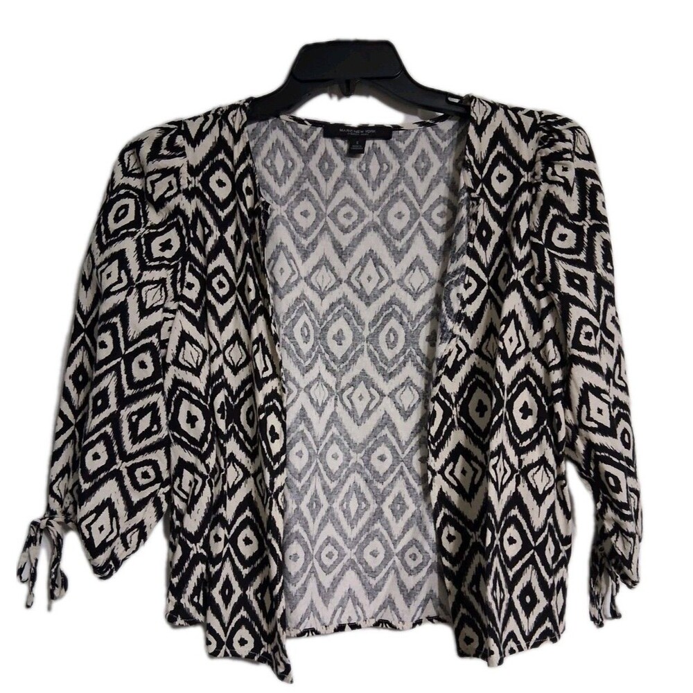 Women's Marc New York 3/4 Sleeve Linen Jacket Open Cardigan Size S Andrew Marc